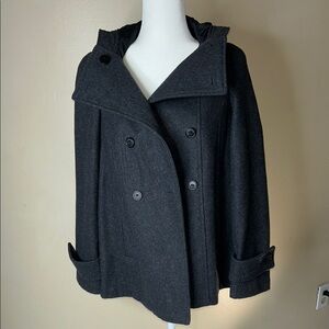 Zara Basic Women's Double-Breasted Black Peacoat